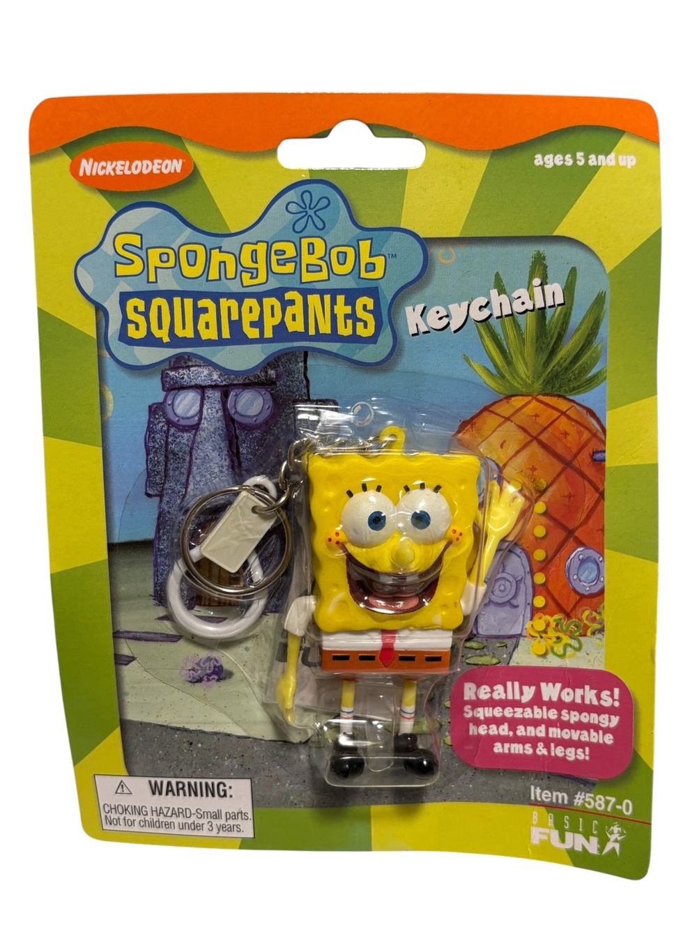 Vintage 2000 SpongeBob Squarepants Keychain NEW Basic Fun